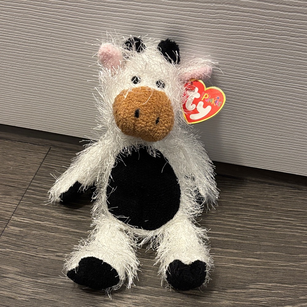 Ty Punkies Collection “Butters” Black and White Cow Plush